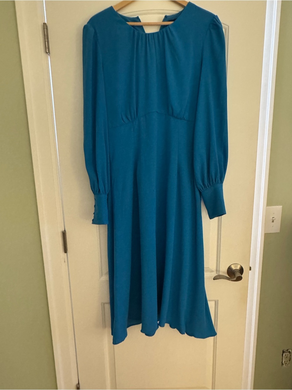 Alexia Admor Teal Long-Sleeve Midi Dress
